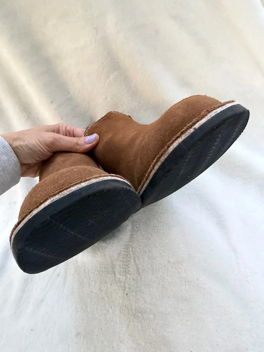 Veldskoen Chelsea Boot Unisex Men Size 10 Brown Suede Black Side Panels EUC